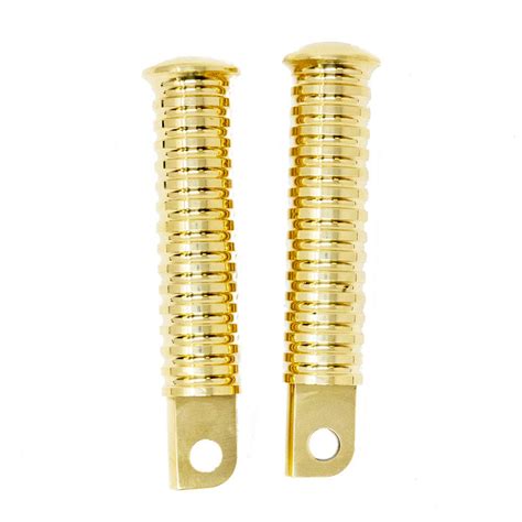 Motorcycle Supply Co Ribbed Brass Harley Footpegs