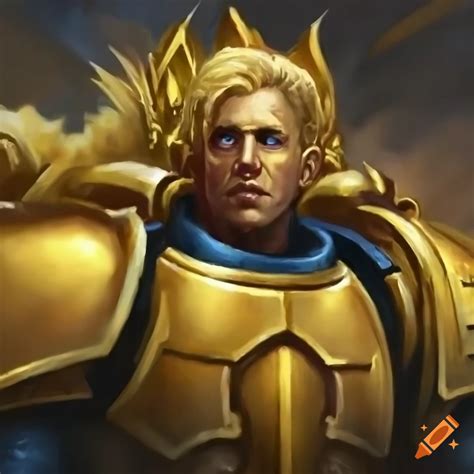 Oil Painting Of A Golden Knight In Warhammer 40k Style On Craiyon