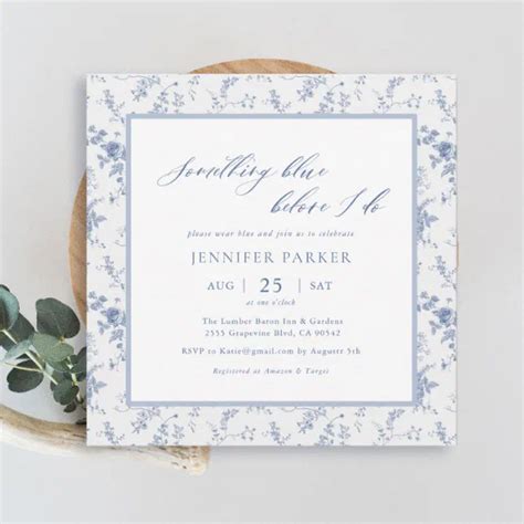 Something Blue Victorian Bridal Shower Invitation Zazzle