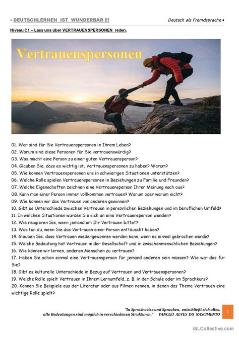 C Lass Uns Ber Vertrauenspersone Deutsch Daf Arbeitsbl Tter Pdf Doc