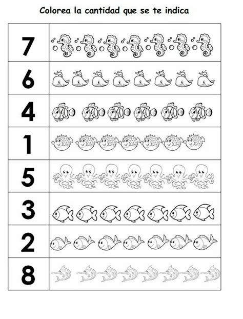 Hoja De Trabajo Matemáticas Escritura Preescolar Número