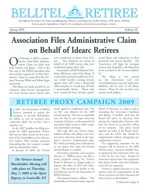 Fillable Online Belltelretirees Belltel Retiree The Official Newsletter