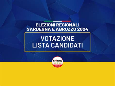 Elezioni Regionali Sardegna E Abruzzo 2024 Votazione Lista Di Candidati Movimento 5 Stelle