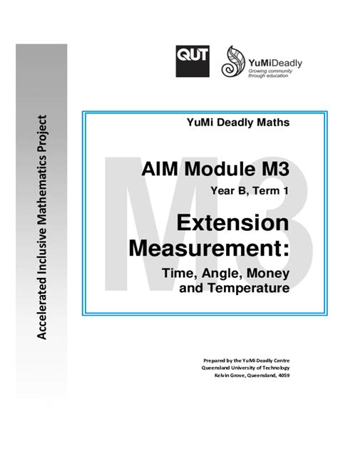 Fillable Online Research Qut Edu AIM Module M3 Extension Measurement