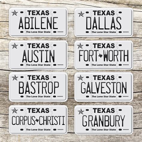 Texas License Plate Stickers – 15 TX City Options – Texas Bumper ...