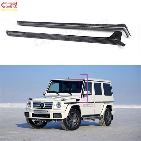 2 Pcs Set Carbon Fiber A Pillar Mouldings Trim Cover For Mercedes