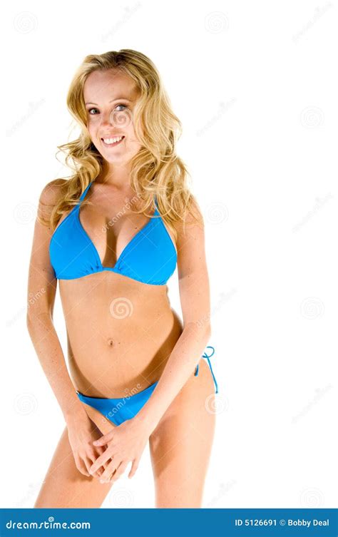 Blonde Woman In Blue Bikini Stock Image Image Of Blond Azure 5126691