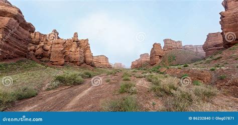 Charyn Canyon In Almaty Region Of Kazakhstan Stock Photo Image Of