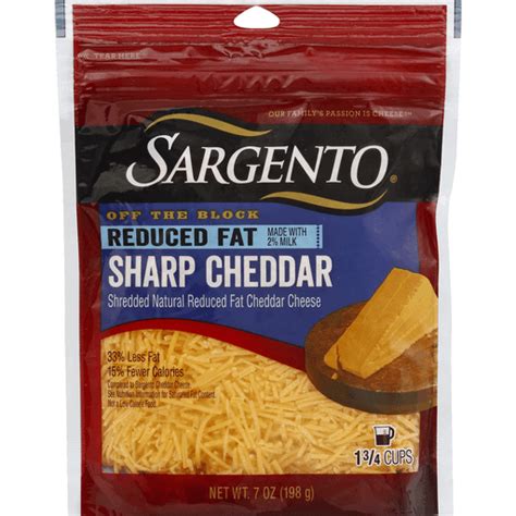 Sargento Off The Block Shredded Cheese Reduced Fat Sharp Cheddar