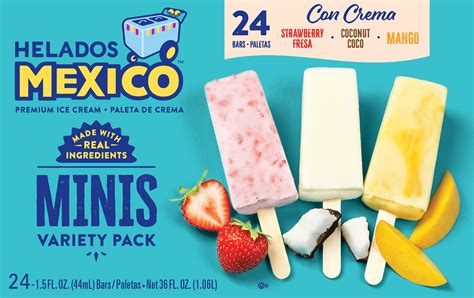 Helados Mexico Minis Strawberry Coconut And Mango Real Fruit And Ice