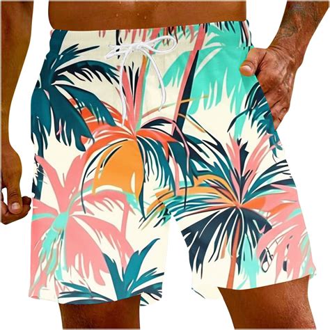 Hvyesh Men Swimming Trunks Mens Tropical Palm Tree Print Swim Shorts