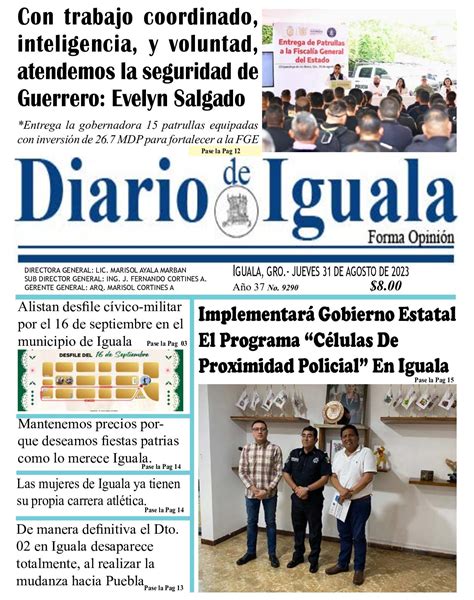 Calaméo Jueves 31 De Agosto De 2023 Diario De Iguala