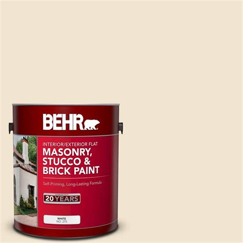 BEHR 1 Gal S300 1 French Creme Flat Interior Exterior Masonry Stucco