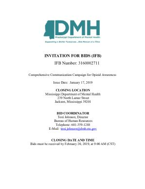 Fillable Online Invitation For Bids Ifb Ms Fax Email Print Pdffiller