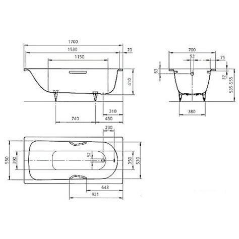 Kaldewei Saniform Plus Baignoire Rectangulaire Avec Pieds X Cm