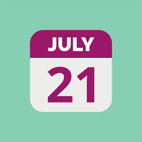 July 21 Calendar Date Icon 23202827 Vector Art at Vecteezy