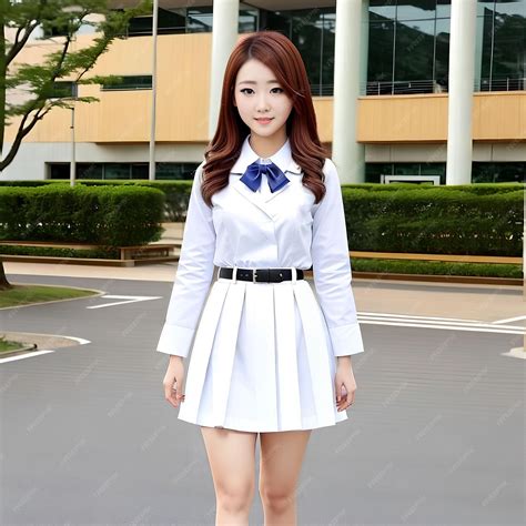 Premium Photo | Beautiful asian woman with student uniform generative ...