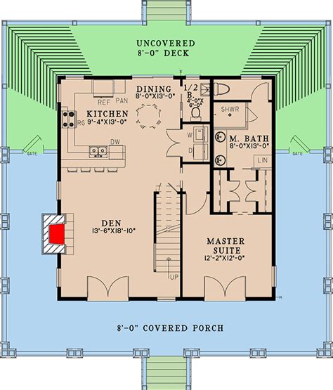 Square Foot Rustic Country House Plan With Wraparound Porch And