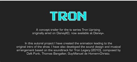 Tron Uprising Concept Trailer on Behance