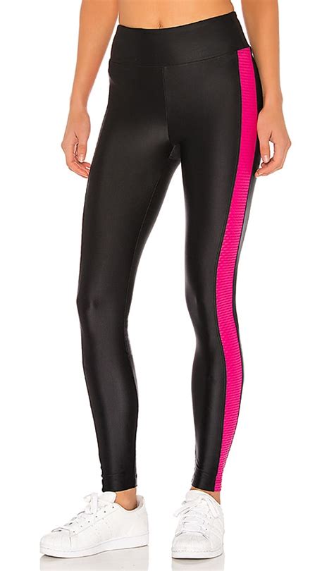 Koral Dynamic Duo High Rise Shiny Netz Legging In Black And Infrared Revolve