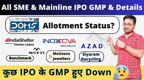 All Ipo Gmp Today Inox India Ipo Gmp Doms Ipo Gmp Motisons Ipo