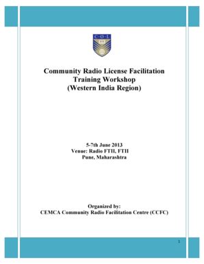 Fillable Online Cemca Org Community Radio License Facilitation Training