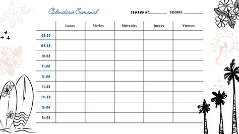 Plantilla De Horario Semanal Pdf