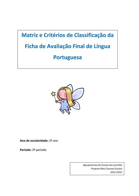 Pdf Matriz E Crit Rios De Classifica O Da Ficha De Avalia O