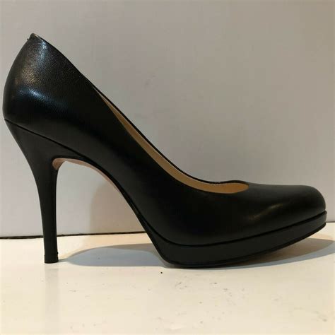 Nine West Kristal Black Leather High Heel Pumps Size 8 Ninewest Pump