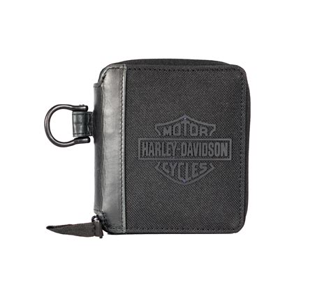 Portfel Sk Rzany Modular Zip Czarny Harley Davidson Harley Davidson Rzesz W