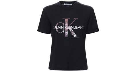 Calvin Klein New York Logo Cotton Jersey T Shirt In Black Lyst