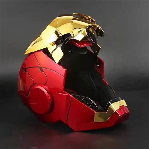 Xsociety®️ Gold Iron Man Helmet Mk5 Jarvis Iron Man Mask Grey