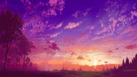 Purple Anime Scenery Wallpapers Wallpaper Cave 823