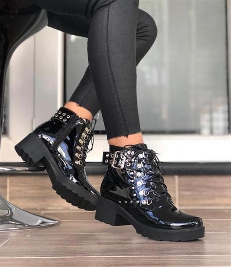 Botin Bota Moda Charol Urbana Para Dama En Mercado Libre