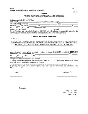 Fillable Online Varoshaza Cerere Pentru Emiterea Certificatului De