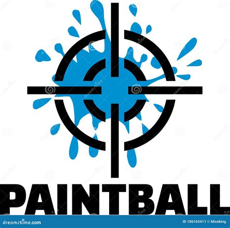 Paintball With Target And Blue Splash Stock Vector Illustration Of