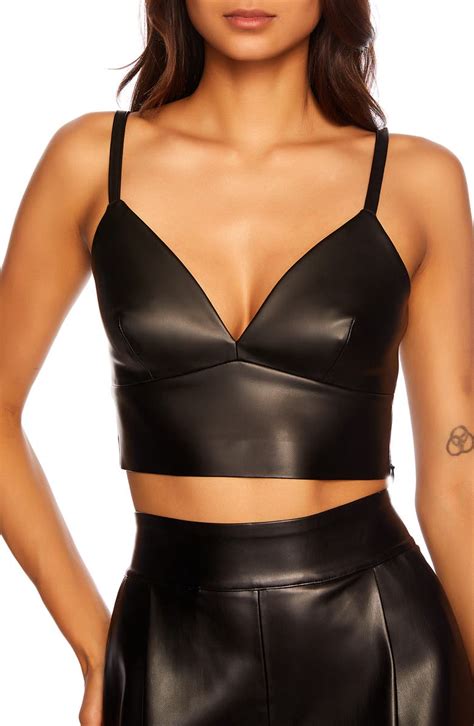 Susana Monaco Faux Leather Bralette Top Nordstrom