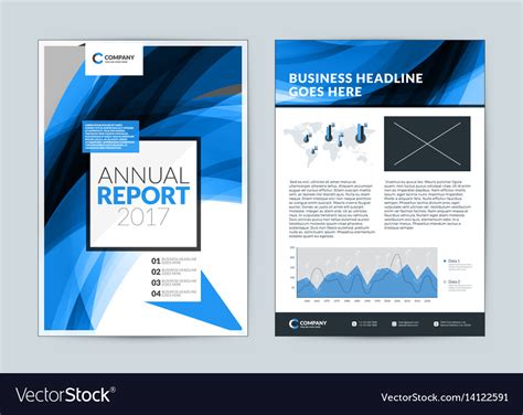 Annual Report Cover Design Template Flyer Vector Image