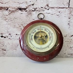 Maritime Outdoor BAROMETER Wood Brass Atmospheric Pressure Measuring