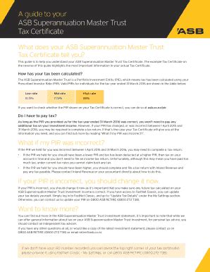 Fillable Online A Guide To Your ASB Superannuation Master Trust BTax