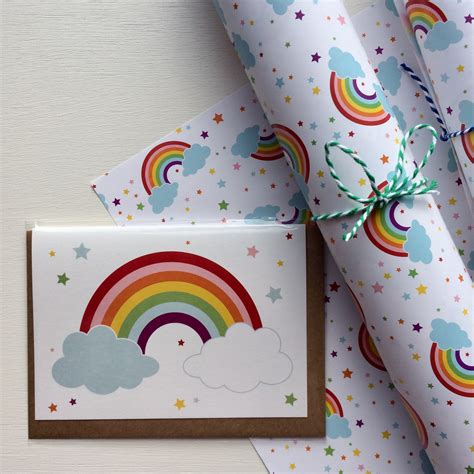 Rainbow T Wrapping Paper Etsy Uk