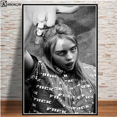 Billie Eilish Black White Sexy Canvas Wall Art For Home Decor Free Shipping