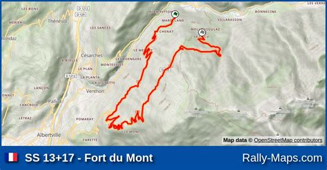 SS 13 17 Fort Du Mont Stage Map Rallye Mont Blanc Morzine 1996 ERC