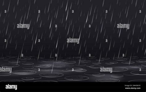 Heavy Rain Capillary Surface Waves Circles On Water Surface From