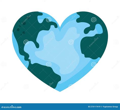 Planet Earth With Heart Shape Stock Vector Illustration Of Geography