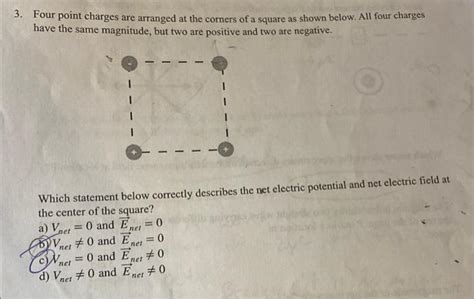 [solved] Four Point Charges Are Arranged At The Corners Of