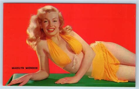 Postcard Actress Marilyn Monroe In Yellow Bikini F Picclick Uk