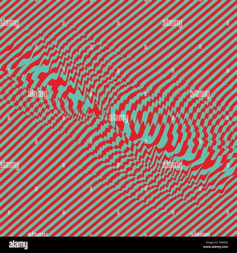 Waveform background. Surface distortion. Pattern with optical illusion ...