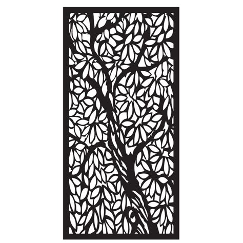 an intricate laser cut panel with leaves and branches in black on a ...