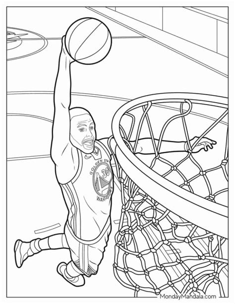 Nba Basketball Coloring Pages Free Pdf Printables Sol Inc Jp